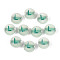 Luminous Frosted Acrylic Beads, Electroplated, Flat Round with Letter, Glow in the Dark, Letter L, 10x5mm, Hole: 2mm, about 1390pcs/500g