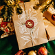 クリスマステーマのワックスシーリングスタンプセット  シーリングワックススタンプ無垢真鍮ヘッド、木製ハンドル付き  封筒の招待状  ギフトカード  サンタクロース  83x22mm  スタンプ：25x14.5mm AJEW-WH0208-963-7