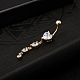 Réel 18k plaqué or piercing bijoux en laiton cubique zircone coeur nombril anneau nombril anneau nombril anneaux AJEW-EE0001-06-2