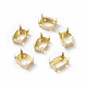 Rectangle Brass Sew on Prong Settings KK-N0084-A05-8x10G-2