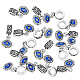 DICOSMETIC 40Pcs Evil Eye Dangle Charms Blue Evil Eye Charms with Large Hole Hanger Beads Antique Silver Enamel European Beads Charms Vintage Alloy Dangle Charms for Jewelry Making FIND-DC0002-65-3