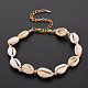 Natural Spiral Shell Beaded Necklace NJEW-T014-01-3