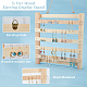 OLYCRAFT 5-Tier Wall-Mounted Wood Earring Display Stand Wood Earring Wall Holder Hanging Jewelry Organizer Wooden Jewelry Display for Rings Earrings Necklace Jewelry Accessories - 11x1.2x12 Inch EDIS-WH0016-026-4