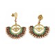 Handmade Woven Glass Beads Dangle Stud Earrings EJEW-F235-M01-2