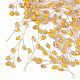 ガラスシードビーズワイヤーラップ大きなペンダント  金メッキ真鍮線付き  ゴールド  51~55x11~14x3mm  穴：2mm FIND-S306-14E-1