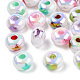 UV Plated Rainbow Acrylic Beads PACR-N015-04-1