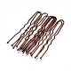Hair Accessories Iron Hair Forks Findings, Spray Painted, Hair Clips for Updo Hairstyles, Brown, 50x8x1.7mm