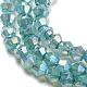 Hebras de perlas de vidrio transparentes pintadas para hornear DGLA-F002-04C-4