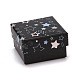 厚紙のジュエリーボックス  黒のスポンジマット付き  ジュエリーギフト包装用  星型の正方形  ブラック  5.3x5.3x3.2cm CON-D012-04A-02-1