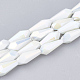 Electroplate Opaque Solid Color Glass Beads Strands X-EGLA-T008-12I-1