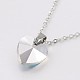 Heart Electroplated Glass Pendant Necklaces NJEW-JN01390-4