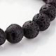 Braccialetti elasticizzati con perle di roccia lavica naturale BJEW-JB02411-2
