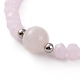 Faceted Glass Beads Stretch Bracelets BJEW-JB05887-01-2