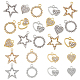 SUPERFINDINGS 40Pcs 8 Style Alloy Rhinestone Pendants FIND-FH0007-84-1