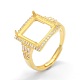 925 componentes de anillo de dedo de garra de diamante de imitación de plata esterlina STER-E061-35G-5
