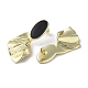 Rack Plating Real 18k Gold Plated Brass Oval Stud Earrings with Enamel EJEW-M237-02G-02-2