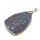 Electroplated Natural Agate Pendants G-T101-55-2