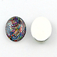 Mixed Pattern Glass Oval Flatback Cabochons for DIY Projects X-GGLA-R022-45x35-100-2