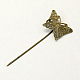 Fornituras de palillo de pelo de hierro, con la bandeja de la mariposa de latón, sin níquel, Bronce antiguo, 58mm