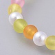 Bracciali per bambini in acrilico stretch imitato perla BJEW-JB04570-2