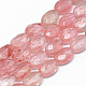 Chapelets de perles cerise quartz en verre G-T070-6x8mm-12-1