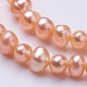 Fili di perle di perle d'acqua dolce coltivate naturali PEAR-F004-03-3