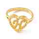 Real 18K Gold Plated Brass Alphabet Adjustable Rings RJEW-M139-18H-2