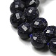 Chapelets de perles en pierre d'or bleue synthétique G-K351-A01-01-4