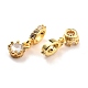 Brass Micro Pave Cubic Zirconia European Dangle Charms KK-A156-15G-RS-4