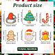 FINGERINSPIRE 12Pcs 6 Style Christmas Theme Towel Embroidery Cloth Patches Self Adhesive Crochet Applique Patches Gingerbread Man Santa Claus Appliques for Christmas Arts Crafts DIY Decor Costume PATC-FG0001-46-2