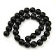 Chapelets de perles en pierre noire synthétique G508-3-2