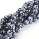 Chapelets de perles de flocon de neige en obsidienne naturelle GSR10mmC009-1