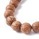 Natural Garnet & Coconut Wood Stretch Bracele with Dragon Head for Men Women BJEW-JB07548-01-5