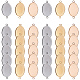 Unicraftale 30 ensembles 3 couleurs liens de plateau ovale de 18.5x13.5 mm faisant des supports de connecteur de cabochon en acier inoxydable et des cabochons en verre transparent accessoires de liens de bricolage pour la fabrication de bijoux de boucle d'oreille DIY-UN0001-60-1