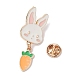 Conejo con alfileres de esmalte colgantes de zanahoria JEWB-D028-02B-KCG-3