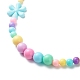 Цветочные непрозрачные акриловые эластичные детские ожерелья NJEW-JN03973-5