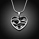 Silver Plated Brass Enamel Heart Pendant Necklaces For Women NJEW-BB01558-2