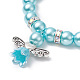 Braccialetti di perle di vetro imitazione perline BJEW-JB09367-4
