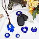 Sunnyclue 1 scatola 12 pezzi 6 stili vetro malocchio fascino fascino di perline di murano blu mano di hamsa cuore amore fascino per la creazione di gioielli charms donne adulti fai da te braccialetto collana orecchini artigianato forniture LAMP-SC0001-18-5