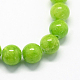 Chapelets de perles de pierres en jade jaune teinte X-G-R271-8mm-Y12-2