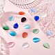 SUNNYCLUE 1 Box 10 Colors Cat Eye Cabochons Glass Teardrop Shape Cabochon Colorful Dome Tile Beads Flat Back Teardrop Cabochon for Valentines Day CE-SC0001-03-4