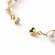 Round Shell Pearl Beaded Bracelet for Girl Women BJEW-TA00016-6