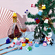 Nbeads 72 個 12 色ニットウールミニ帽子  かぎ針編みの帽子かわいいペットの装飾アクセサリーダブルポンポンボール付きジュエリー作り diy クリスマス家の装飾クラフトアート DIY-NB0008-90-5