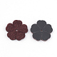 PUレザーペンダント  のどの毛深い布製  花  ブラウン  25.5x26x2mm  穴：2.5mm FIND-T020-056C-2
