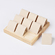 木製のピアスディスプレイ  フェイクスエードと  9のコンパートメント  正方形  桃パフ  15x15x1.8cm EDIS-E024-03-2