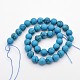 Dyed Faceted Round Synthetic Turquoise Beads Strands G-E302-075-10mm-2