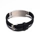 Jewelry Black Color Rubber Cord Bracelets BJEW-G468-18-2