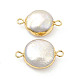 Breloques de connecteur de perles de keshi naturelles baroques PEAR-P004-38KCG-2