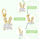 Dicosmetic 12 Uds. Amuletos de conejo con diamantes de imitación ZIRC-DC0001-14-4