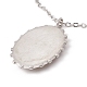 Oval with Evil Eye Enamel Pendant Necklace with Crystal Rhinestone NJEW-E015-03-4